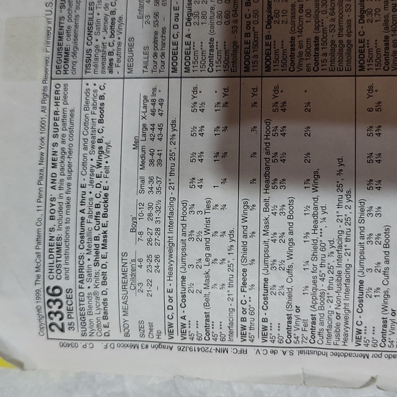 McCall's Costumes..Superheroes!! - Picture 7 of 7